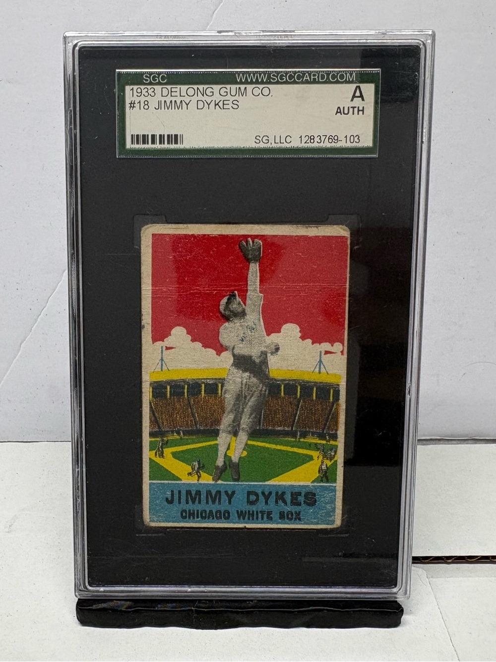 1933 JIMMY DYKES DeLong #18 Chicago White Sox  - SGC A Auth